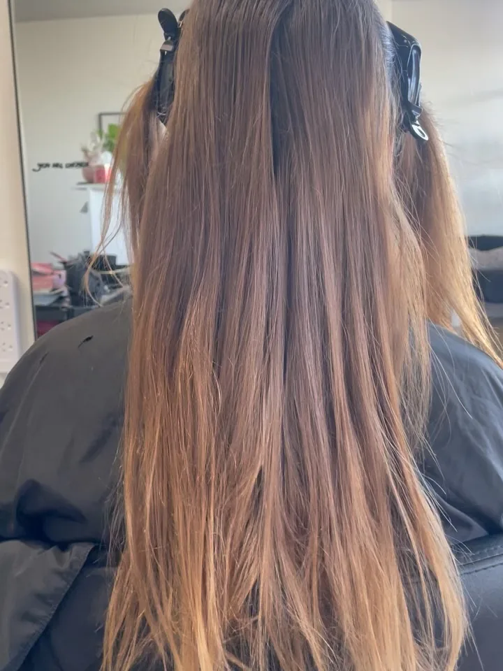 Before: orange to bright